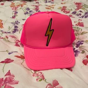 BRAND NEW neon pink aviator nation hat with electricity bolt graphic
